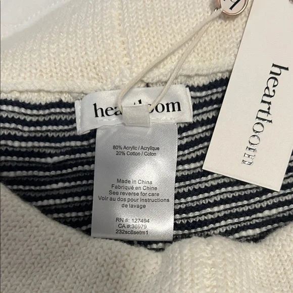 Heartloom Cream and Black Striped Sweater - Picture 5 of 7